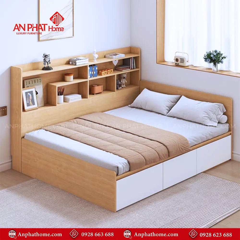 Giường Ngủ Kết Hợp Kệ Sách GN-324 12 Giường Ngủ Kết Hợp Kệ Sách GN-324