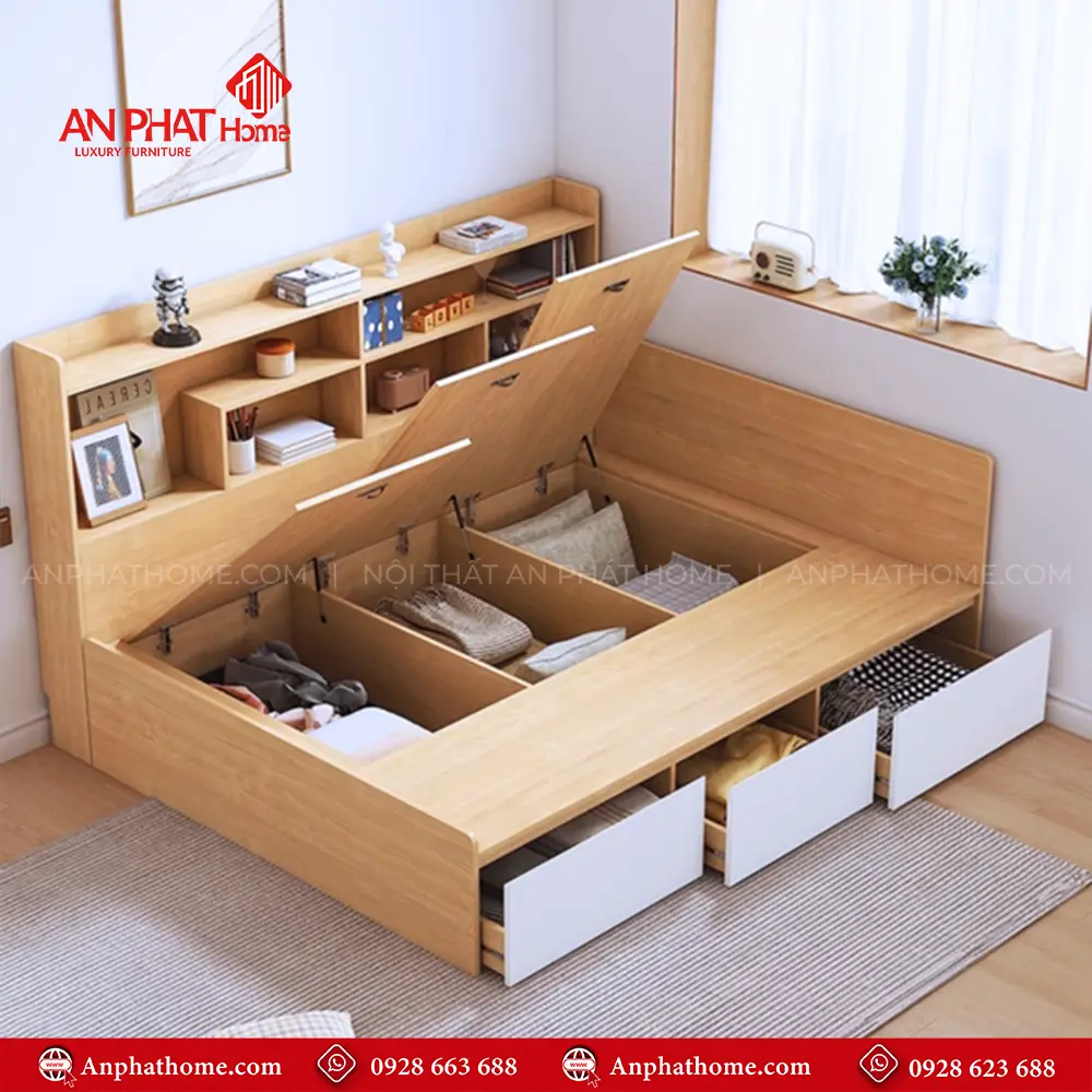 Giường Ngủ Kết Hợp Kệ Sách GN-324 13 Giường Ngủ Kết Hợp Kệ Sách GN-324