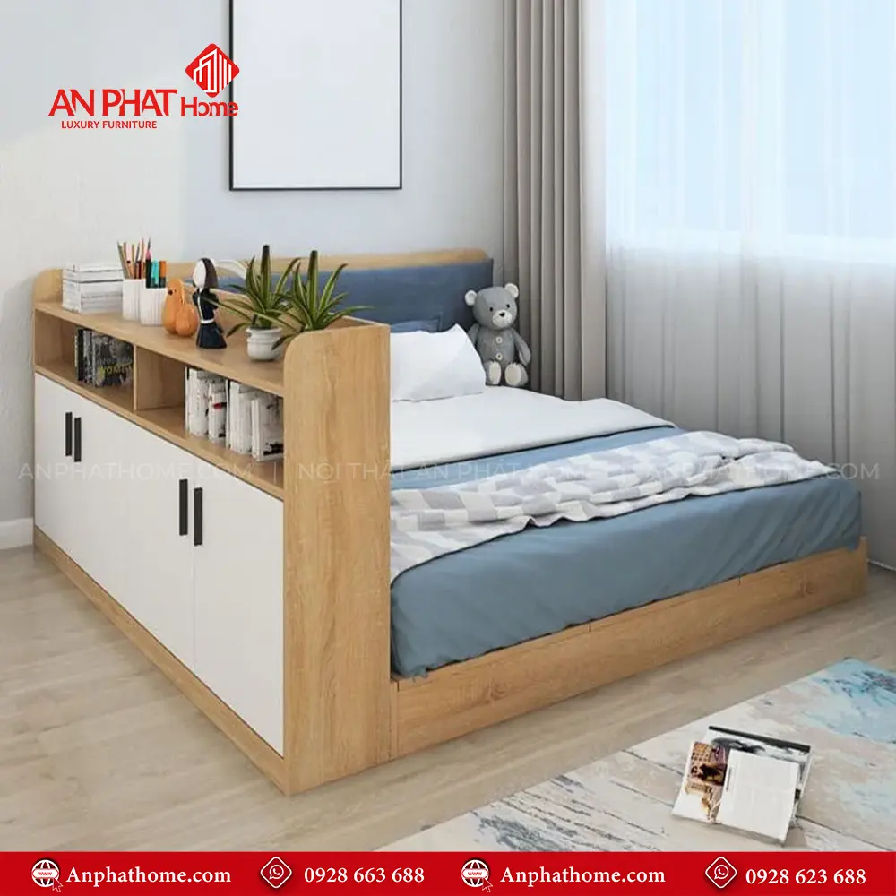 Giường Ngủ Kết Hợp Kệ Sách Thông Minh GN-360 11 Giường Ngủ Kết Hợp Kệ Sách Thông Minh GN-360