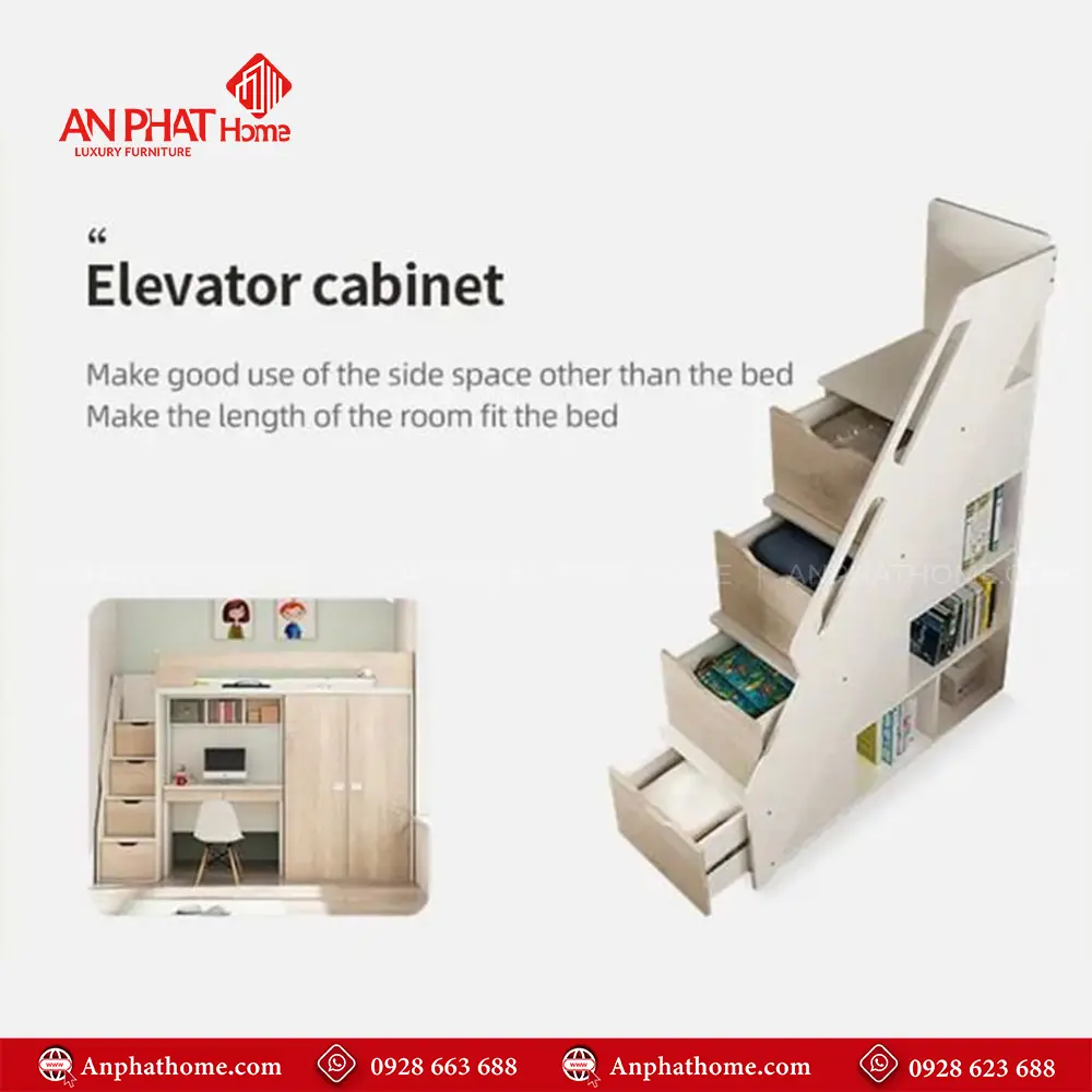 Giường Ngủ Liền Tủ Áo Và Bàn Học GN-335