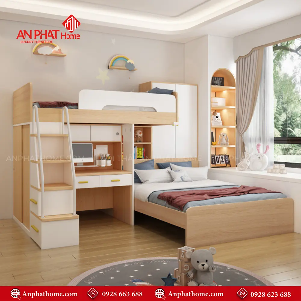 Giường Ngủ Tầng Linh Hoạt Thông Minh GN-313 9 Giường Ngủ Tầng Linh Hoạt Thông Minh GN-313