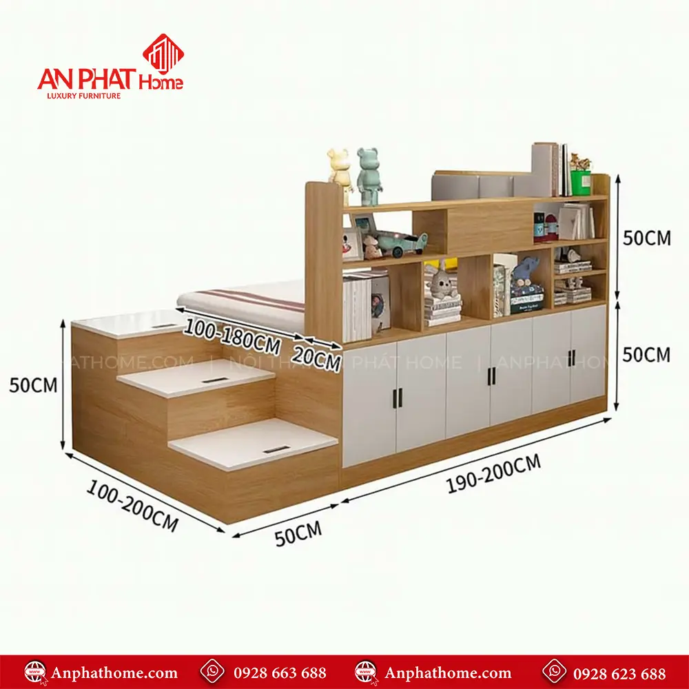 Giường Ngủ Thông Minh Bậc Thang Và Ngăn Chứa Đồ GN-211 18 Giường Ngủ Thông Minh Bậc Thang Và Ngăn Chứa Đồ GN-211