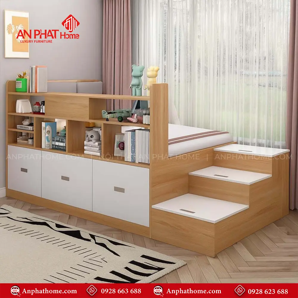 Giường Ngủ Thông Minh Bậc Thang Và Ngăn Chứa Đồ GN-211 13 Giường Ngủ Thông Minh Bậc Thang Và Ngăn Chứa Đồ GN-211