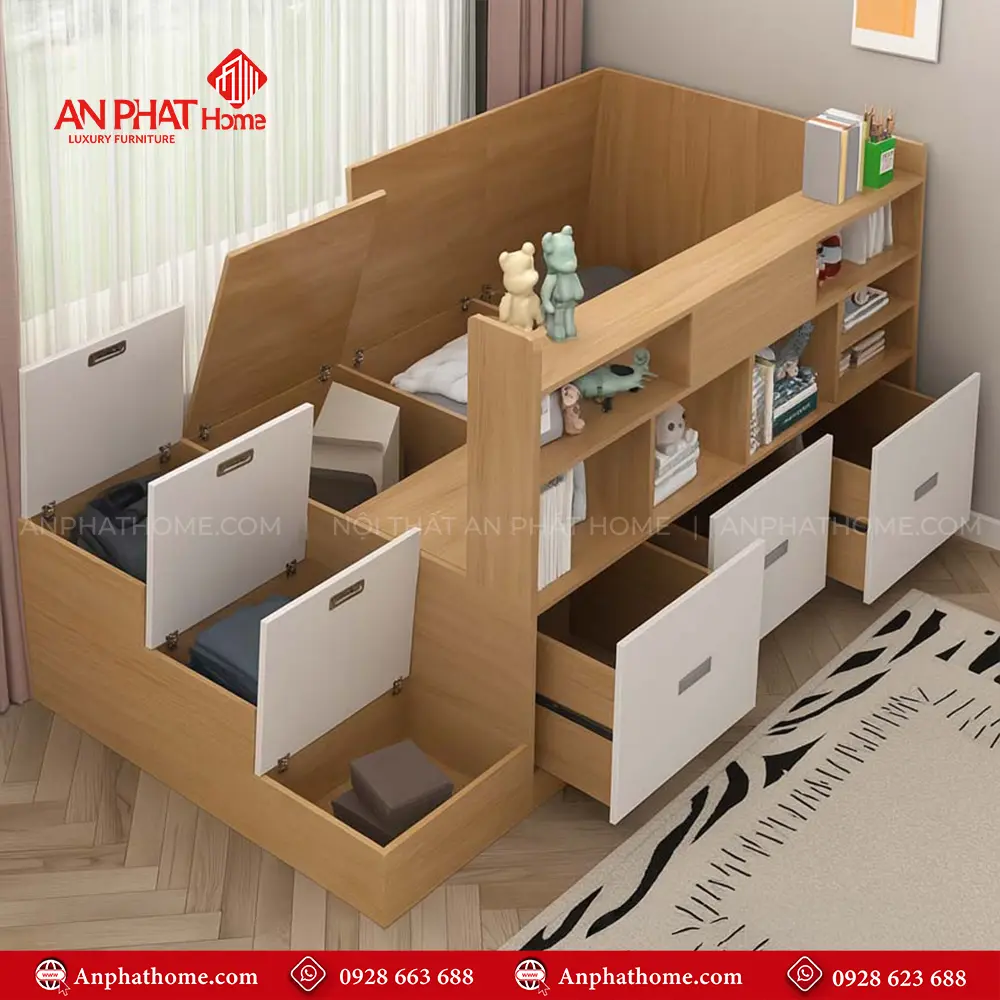 Giường Ngủ Thông Minh Bậc Thang Và Ngăn Chứa Đồ GN-211 15 Giường Ngủ Thông Minh Bậc Thang Và Ngăn Chứa Đồ GN-211