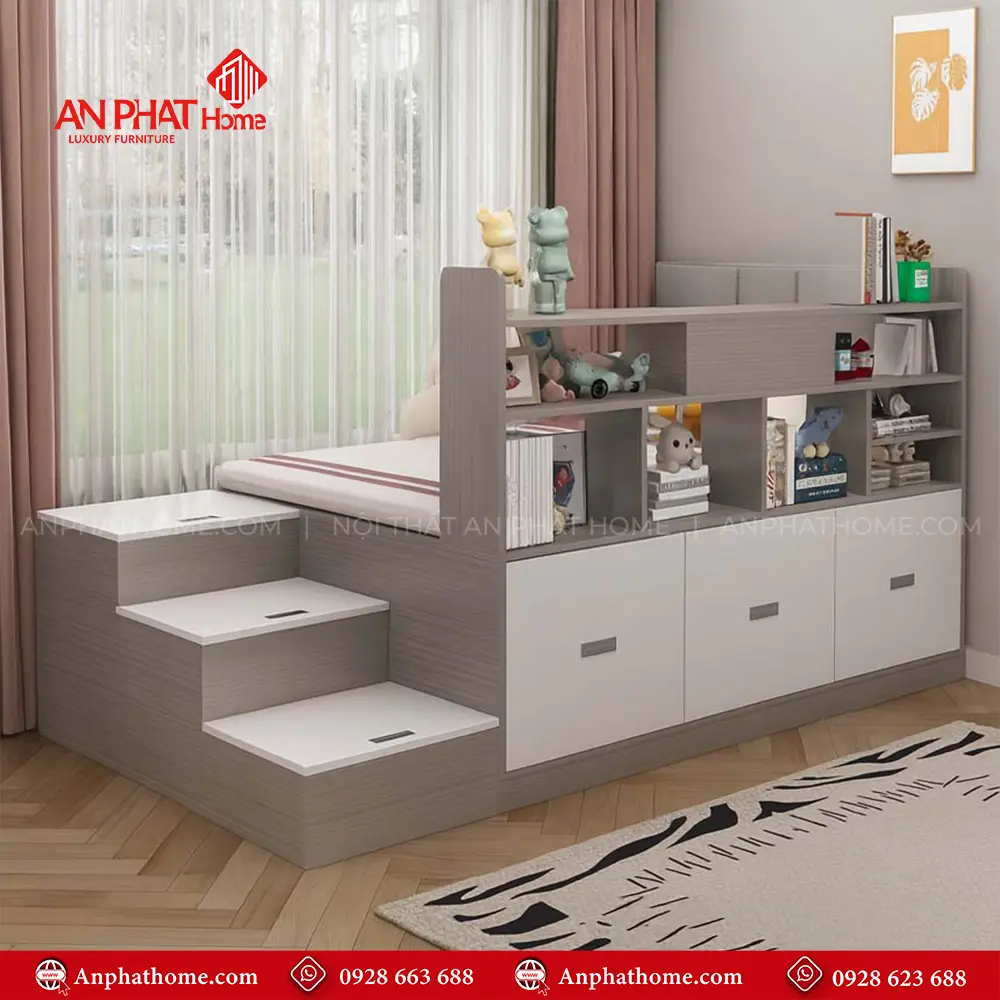 Giường Ngủ Thông Minh Bậc Thang Và Ngăn Chứa Đồ GN-211 17 Giường Ngủ Thông Minh Bậc Thang Và Ngăn Chứa Đồ GN-211