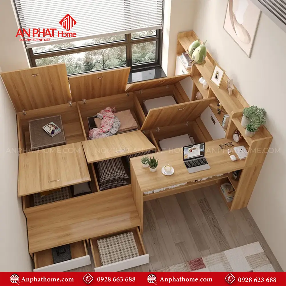 Giường Ngủ Thông Minh Kèm Bàn Làm Việc GN-353 9 Giường Ngủ Thông Minh Kèm Bàn Làm Việc GN-353