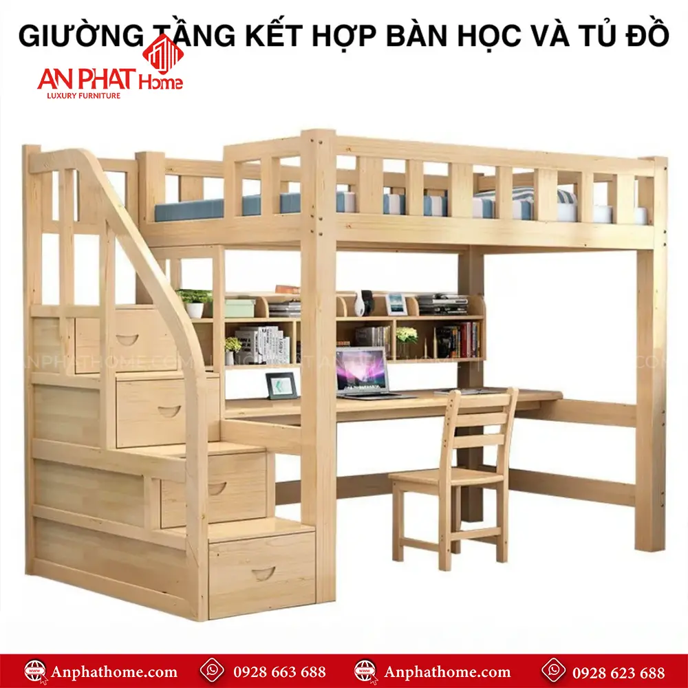 Giường Ngủ Thông Minh Kết Hợp Bàn Học Cho Bé GN-351 20 Giường Ngủ Thông Minh Kết Hợp Bàn Học Cho Bé GN-351