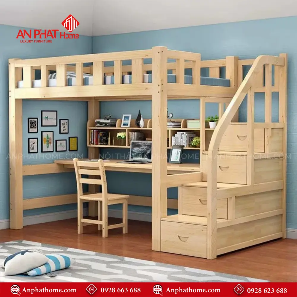 Giường Ngủ Thông Minh Kết Hợp Bàn Học Cho Bé GN-351 15 Giường Ngủ Thông Minh Kết Hợp Bàn Học Cho Bé GN-351