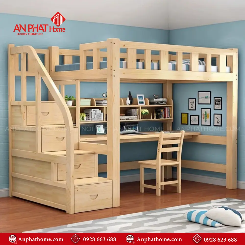 Giường Ngủ Thông Minh Kết Hợp Bàn Học Cho Bé GN-351 16 Giường Ngủ Thông Minh Kết Hợp Bàn Học Cho Bé GN-351