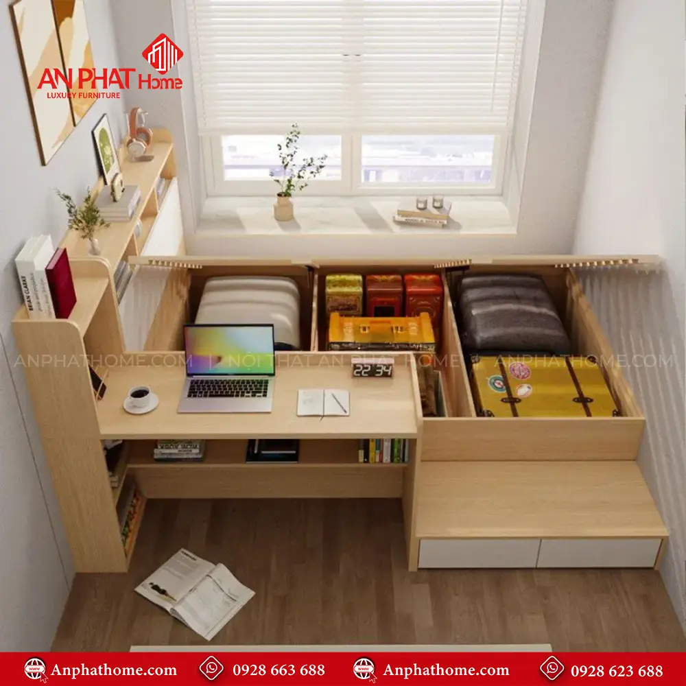 Giường Ngủ Thông Minh Kết Hợp Bàn Học GN-356 11 Giường Ngủ Thông Minh Kết Hợp Bàn Học GN-356