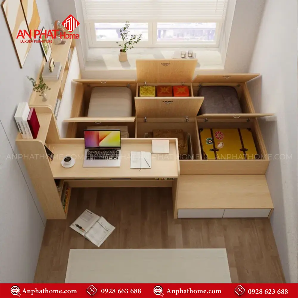 Giường Ngủ Thông Minh Kết Hợp Bàn Học GN-356 10 Giường Ngủ Thông Minh Kết Hợp Bàn Học GN-356