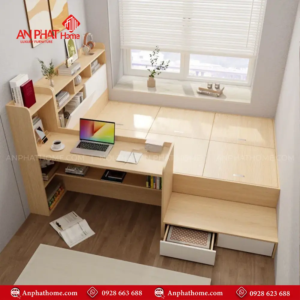 Giường Ngủ Thông Minh Kết Hợp Bàn Học GN-356 9 Giường Ngủ Thông Minh Kết Hợp Bàn Học GN-356