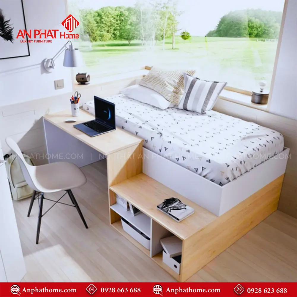 Giường Ngủ Thông Minh Kết Hợp Bàn Học Và Kệ Sách GN-325 7 Giường Ngủ Thông Minh Kết Hợp Bàn Học Và Kệ Sách GN-325