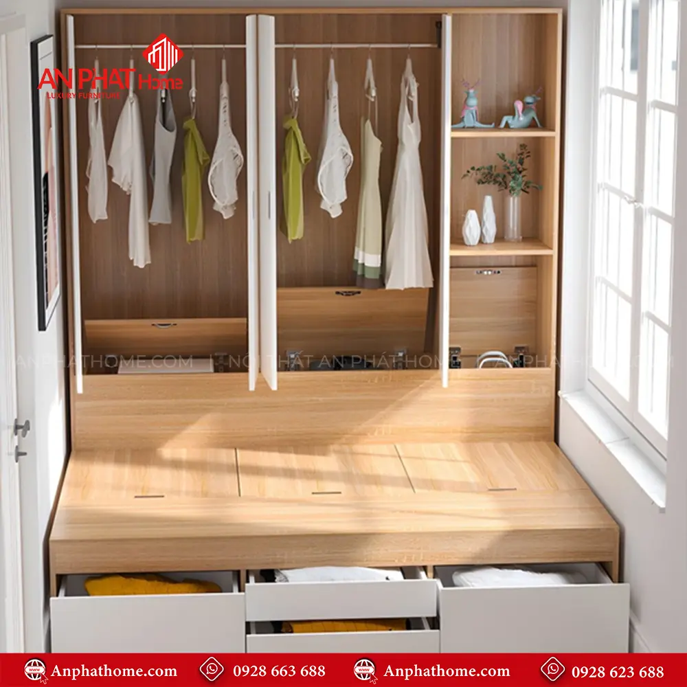 Giường Ngủ Thông Minh Kết Hợp Tủ Quần Áo GN-326