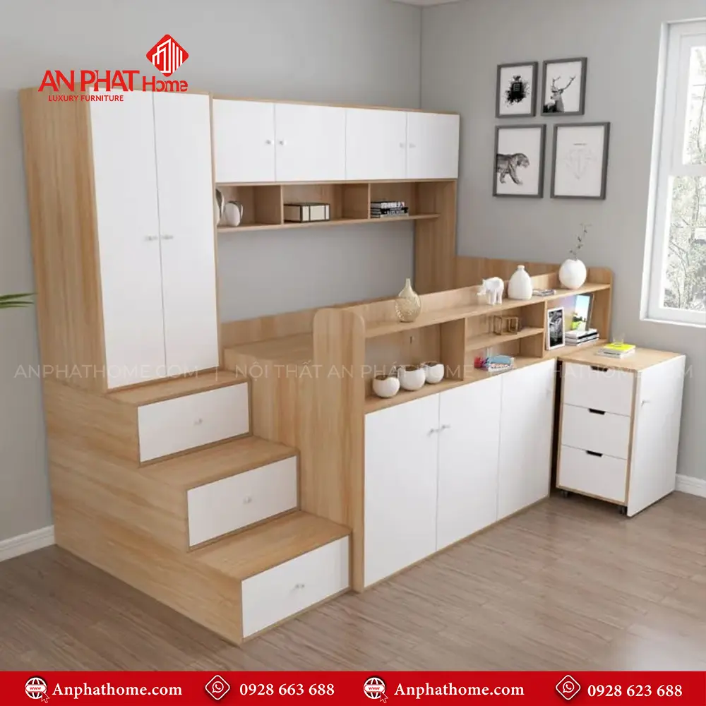 Giường Ngủ Thông Minh MDF Cho Bé GN-341 11 Giường Ngủ Thông Minh MDF Cho Bé GN-341