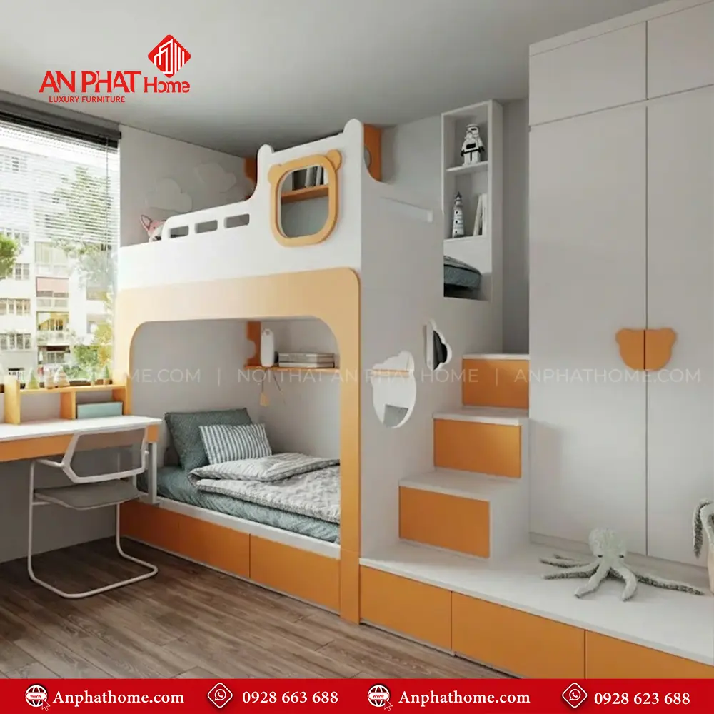 Giường Tầng Cho Bé Tiện Nghi Hiện Đại GN-307 10 Giường Tầng Cho Bé Tiện Nghi Hiện Đại GN-307