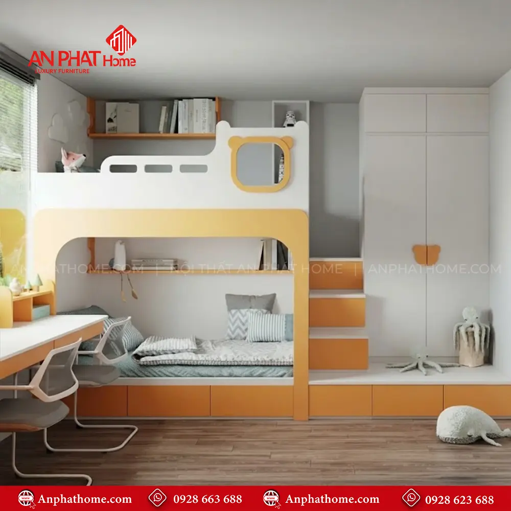 Giường Tầng Cho Bé Tiện Nghi Hiện Đại GN-307 9 Giường Tầng Cho Bé Tiện Nghi Hiện Đại GN-307