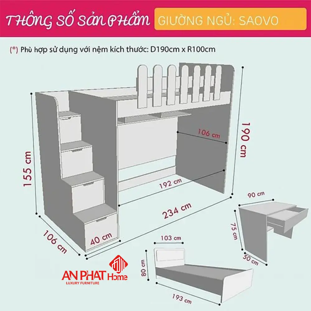 Giường Tầng Đẹp Cho Bé GN-331Giường Tầng Đẹp Cho Bé GN-331