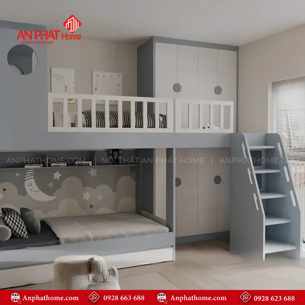 Giường Tầng Gỗ Công Nghiệp Hiện Đại GN-318 11 Giường Tầng Gỗ Công Nghiệp Hiện Đại GN-318