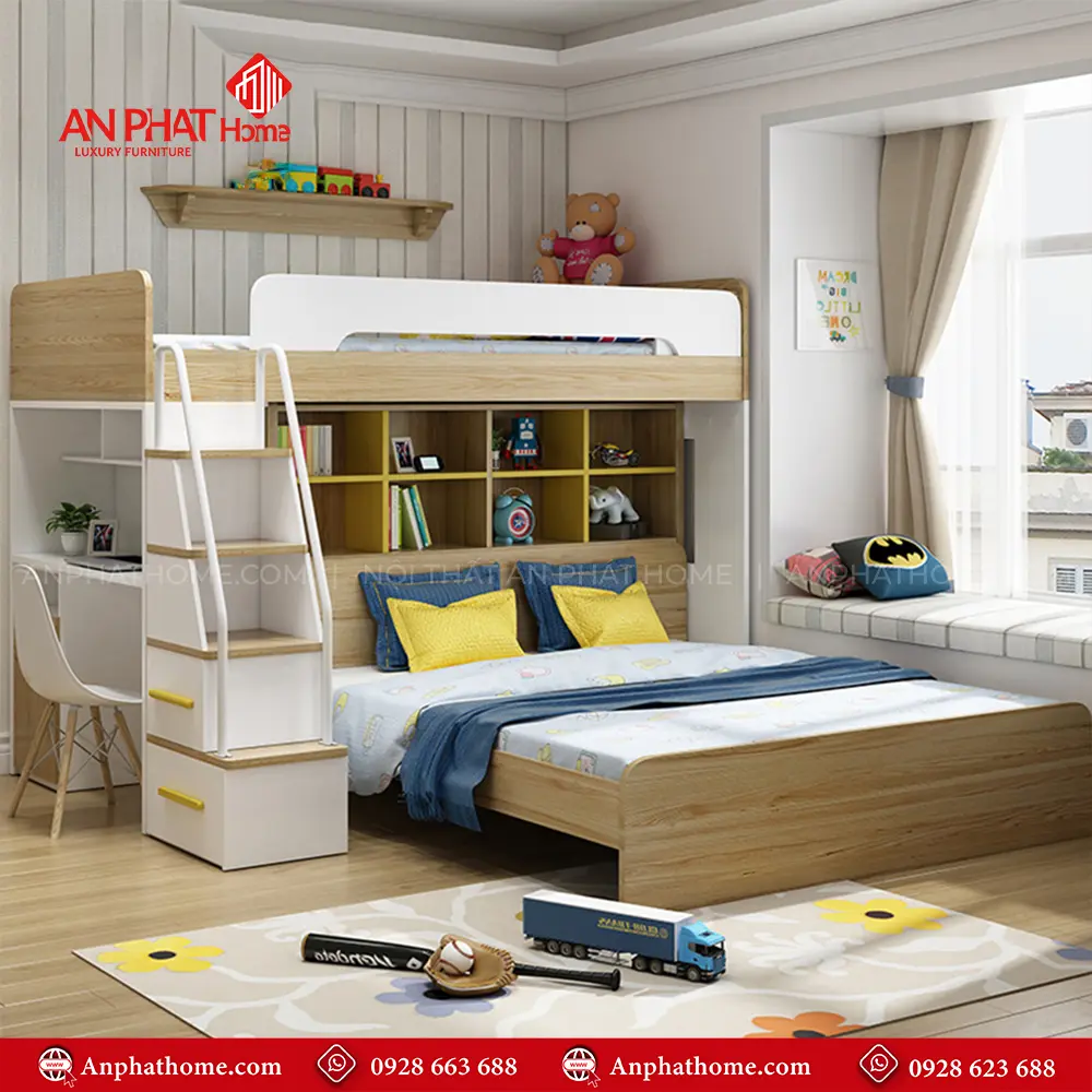 Giường Tầng Kết Hợp Bàn Học GN-315 5 Giường Tầng Kết Hợp Bàn Học GN-315