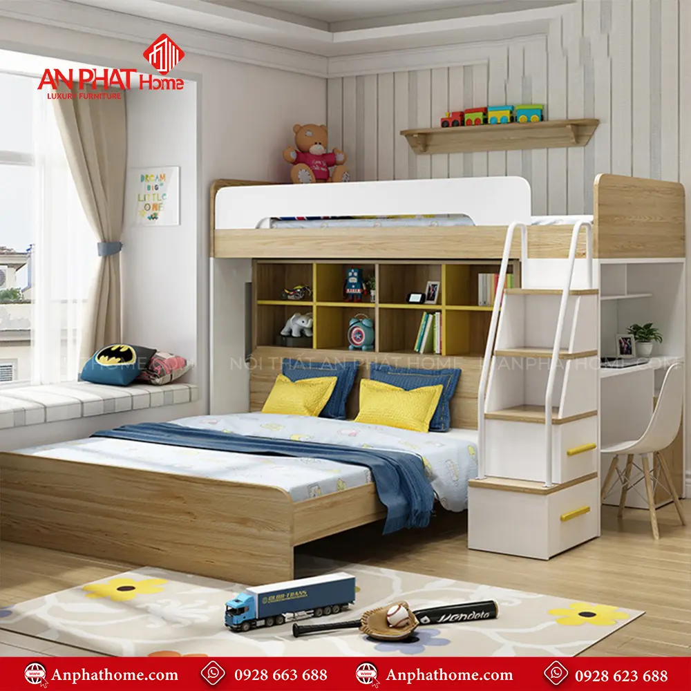 Giường Tầng Kết Hợp Bàn Học GN-315 6 Giường Tầng Kết Hợp Bàn Học GN-315
