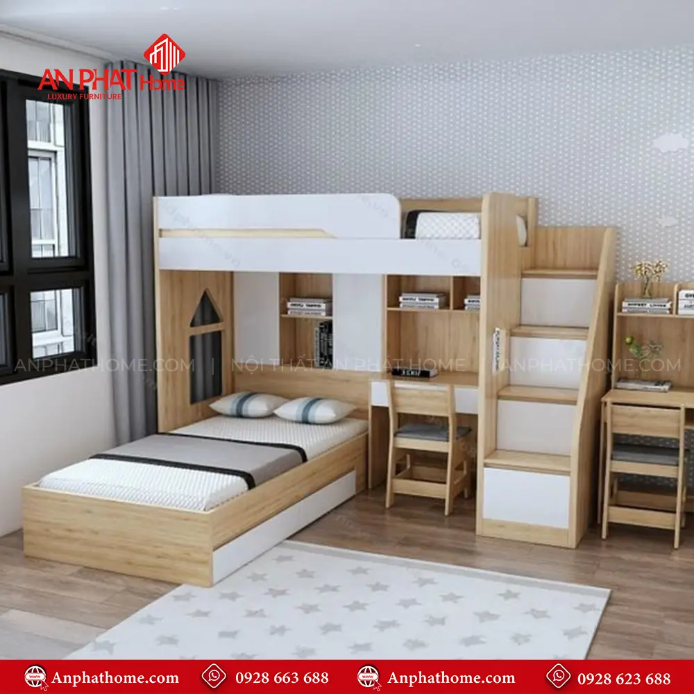 Giường Tầng Thông Minh Kết Hợp Bàn Học GN-332 8 Giường Tầng Thông Minh Kết Hợp Bàn Học GN-332