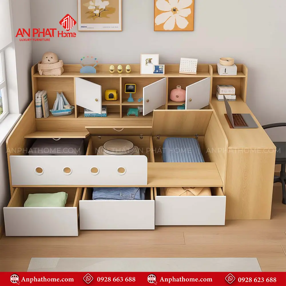 Giường Thông Minh Kết Hợp Bàn Học Và Ngăn Kéo GN-212 15 Giường Thông Minh Kết Hợp Bàn Học Và Ngăn Kéo GN-212