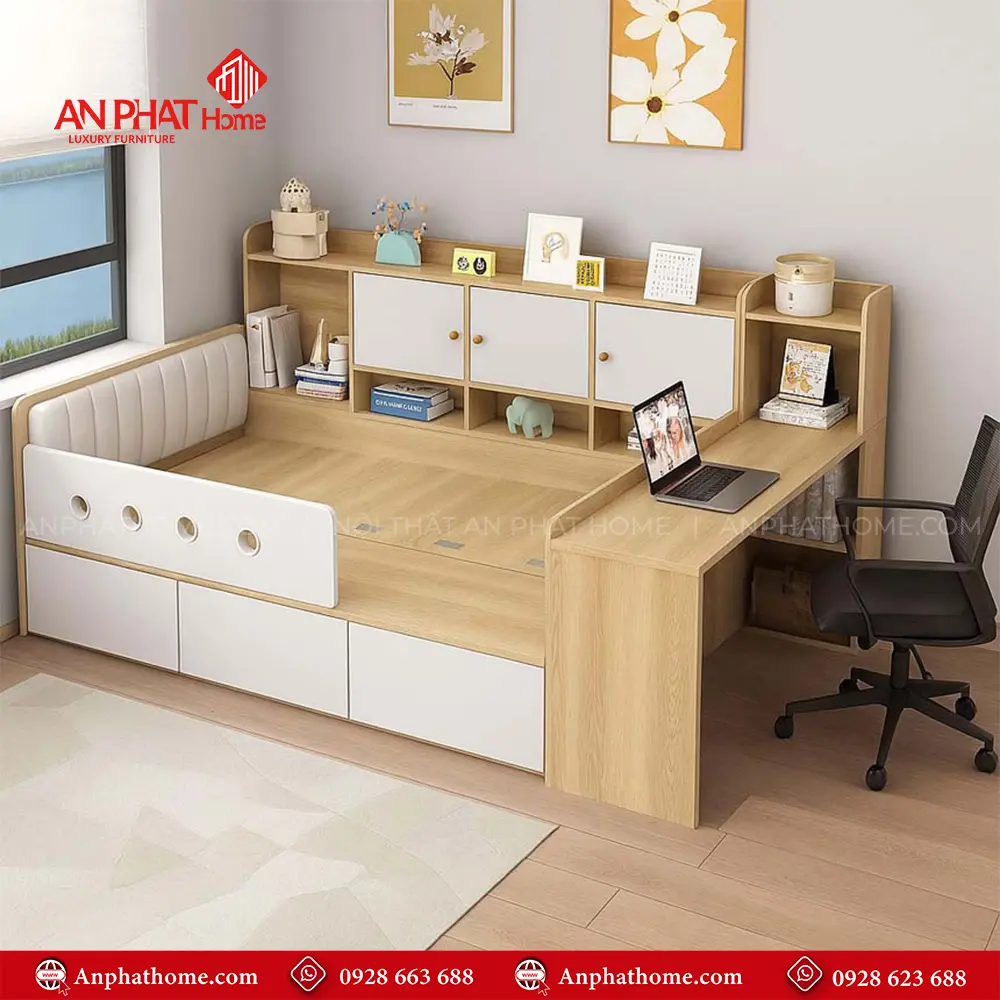 Giường Thông Minh Kết Hợp Bàn Học Và Ngăn Kéo GN-212 13 Giường Thông Minh Kết Hợp Bàn Học Và Ngăn Kéo GN-212