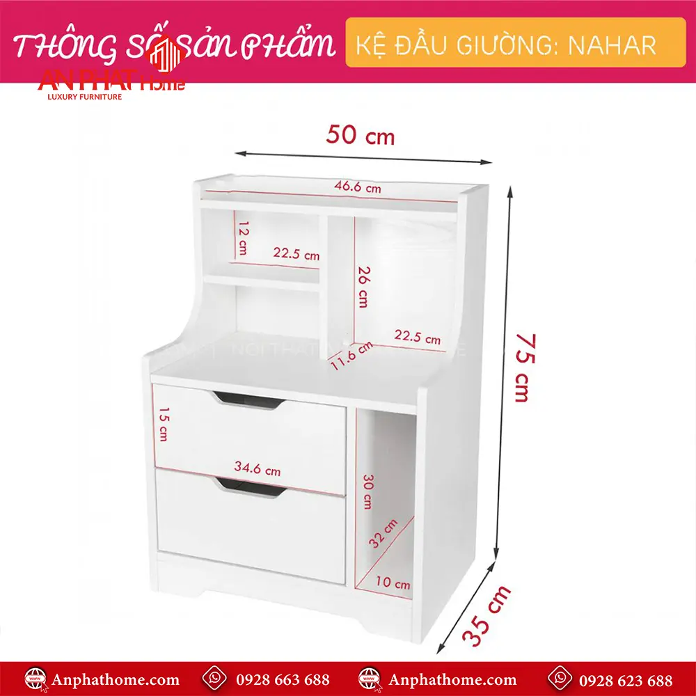 Kệ Gỗ Đầu Giường Gỗ MDF -T5418 18 Kệ Gỗ Đầu Giường Gỗ MDF -T5418