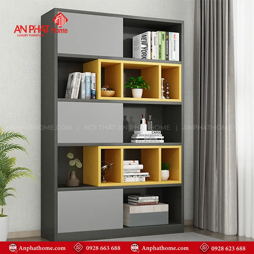 Kệ Sách Bằng Gỗ Thiết Kế Hiện Đại T-5460 22 Kệ Sách Bằng Gỗ Thiết Kế Hiện Đại T-5460