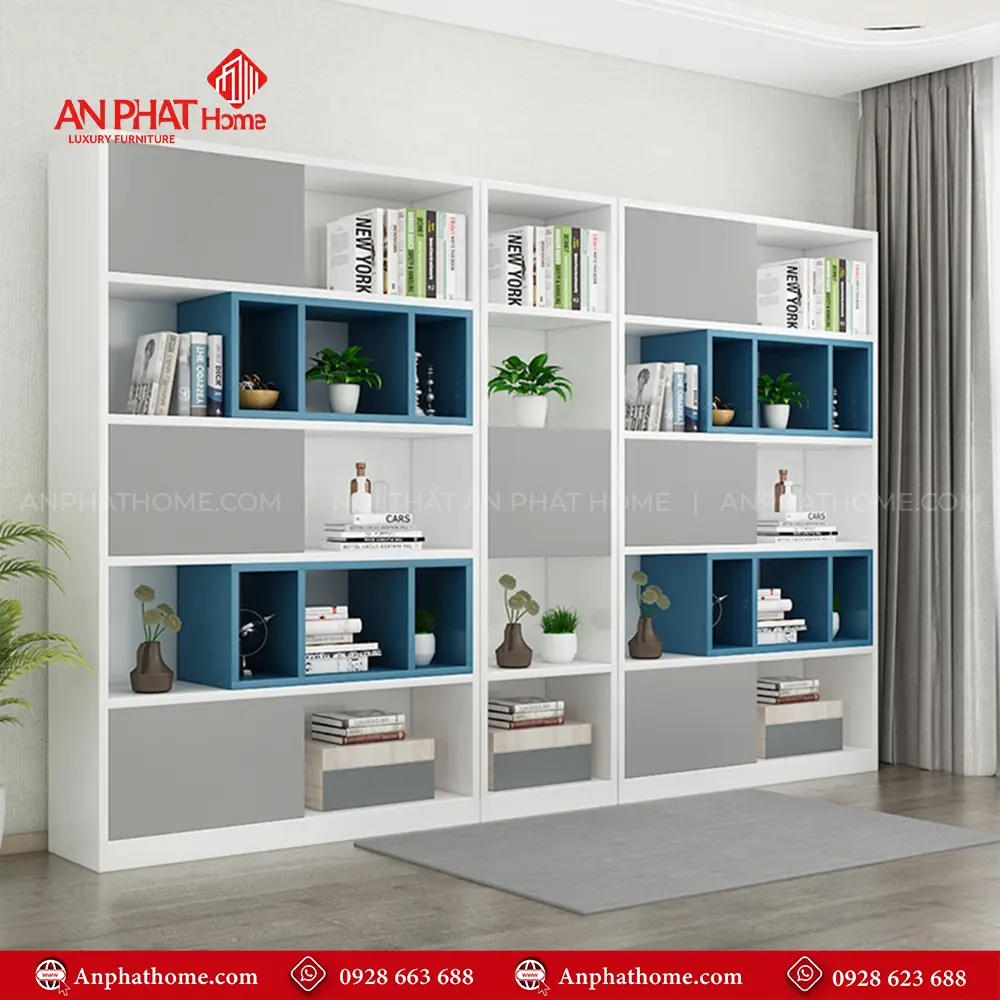 Kệ Sách Bằng Gỗ Thiết Kế Hiện Đại T-5460 25 Kệ Sách Bằng Gỗ Thiết Kế Hiện Đại T-5460