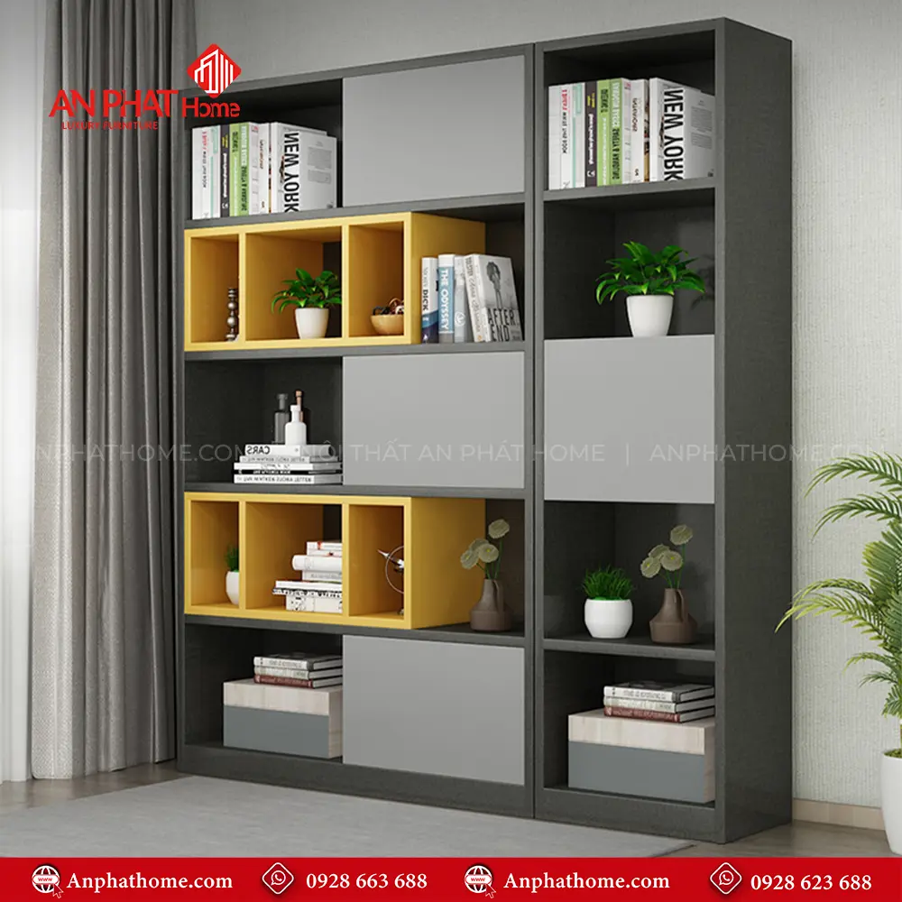 Kệ Sách Bằng Gỗ Thiết Kế Hiện Đại T-5460 21 Kệ Sách Bằng Gỗ Thiết Kế Hiện Đại T-5460