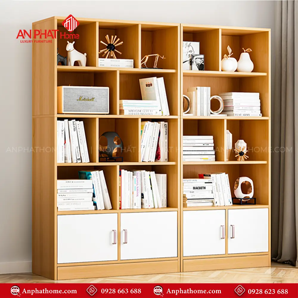 Kệ Sách Đứng Gỗ Công Nghiệp T-5455 9 ke sach dung go cong nghiep t 545500002