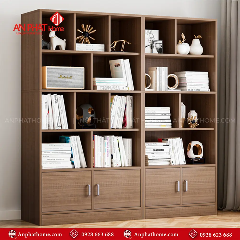 Kệ Sách Đứng Gỗ Công Nghiệp T-5455 7 Kệ Sách Đứng Gỗ Công Nghiệp T-5455