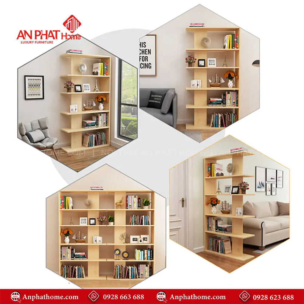 Kệ Sách Gỗ MDF Hiện Đại T-5448 16 Kệ Sách Gỗ MDF Hiện Đại T-5448