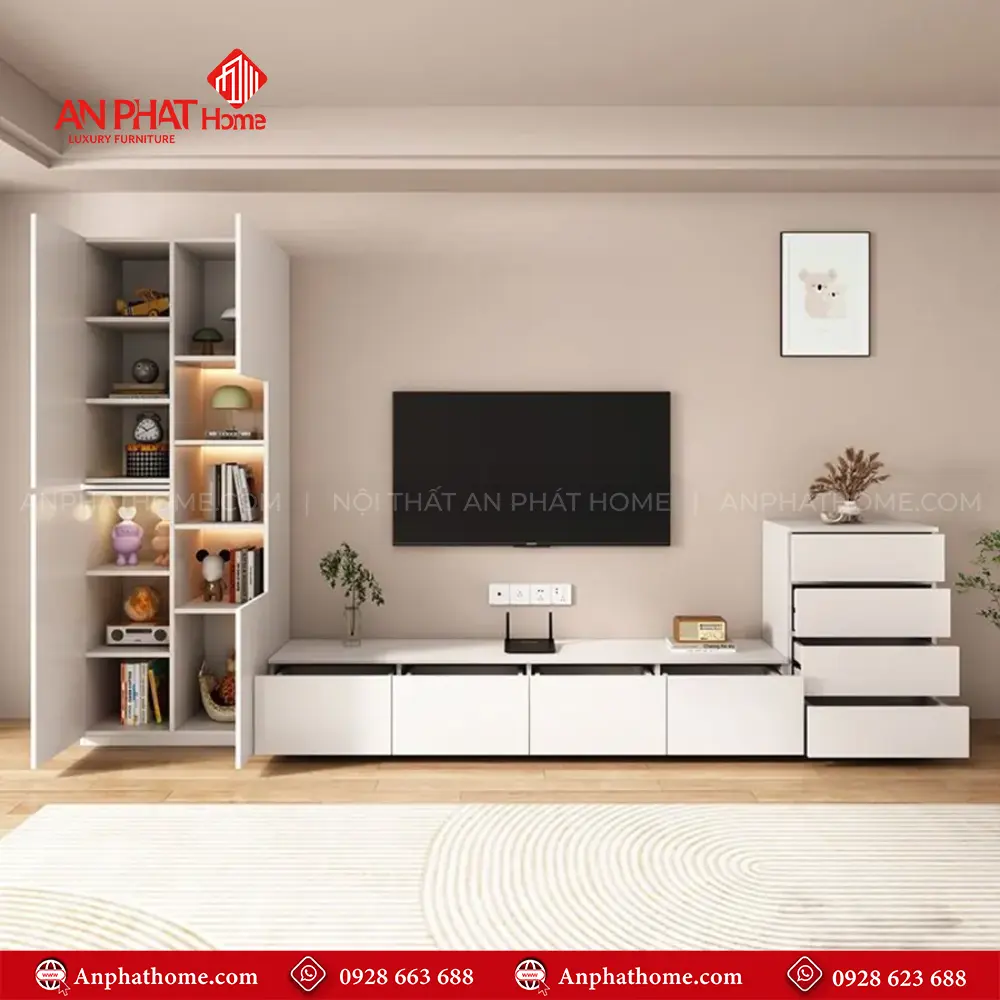 Kệ Tivi Kết Hợp Tủ Gỗ Công Nghiệp T-5403 8 Kệ Tivi Kết Hợp Tủ Gỗ Công Nghiệp T-5403