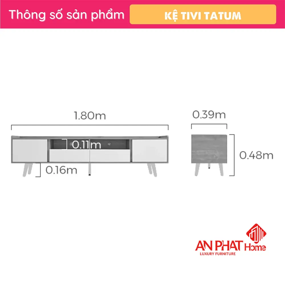 Kệ Tivi Phòng Khách Gỗ Công Nghiệp T-5390 18 Kệ Tivi Phòng Khách Gỗ Công Nghiệp T-5390
