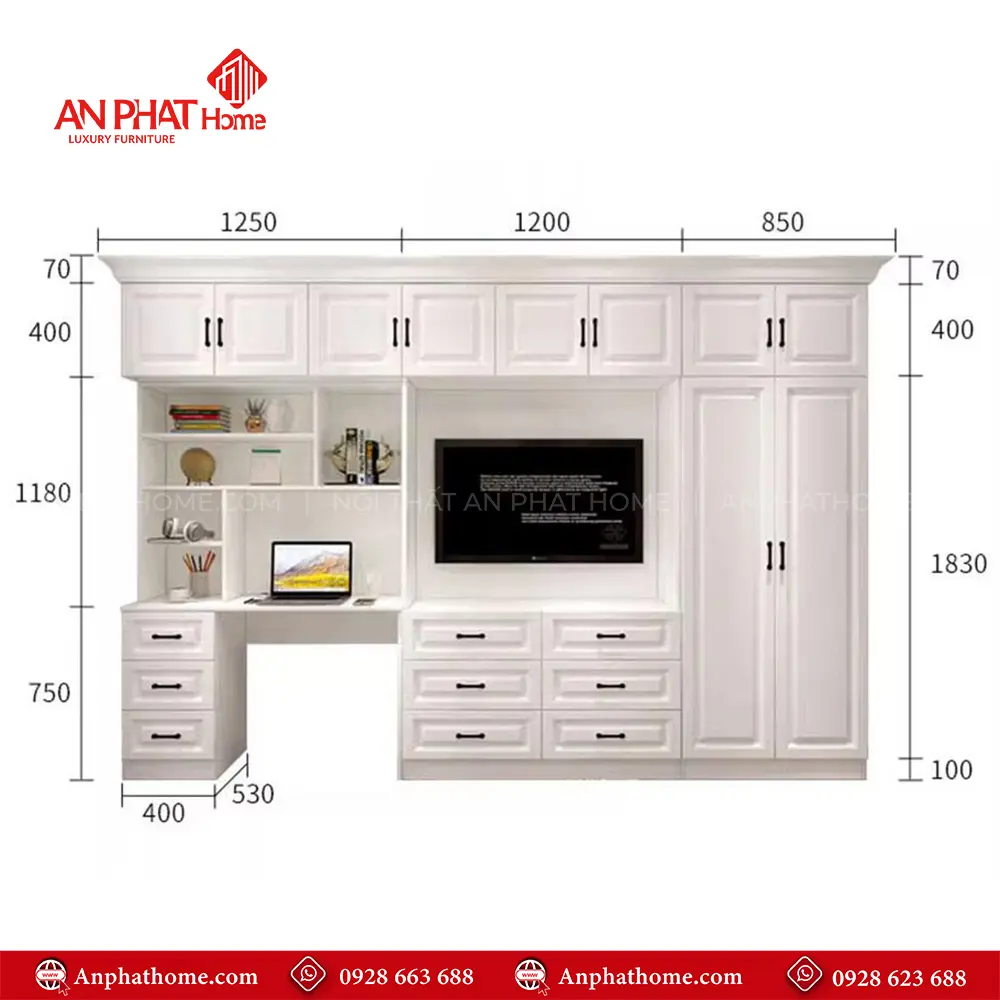 Kệ Tivi Phòng Ngủ Kết Hợp Tủ Áo T-5367 15 Kệ Tivi Phòng Ngủ Kết Hợp Tủ Áo T-5367