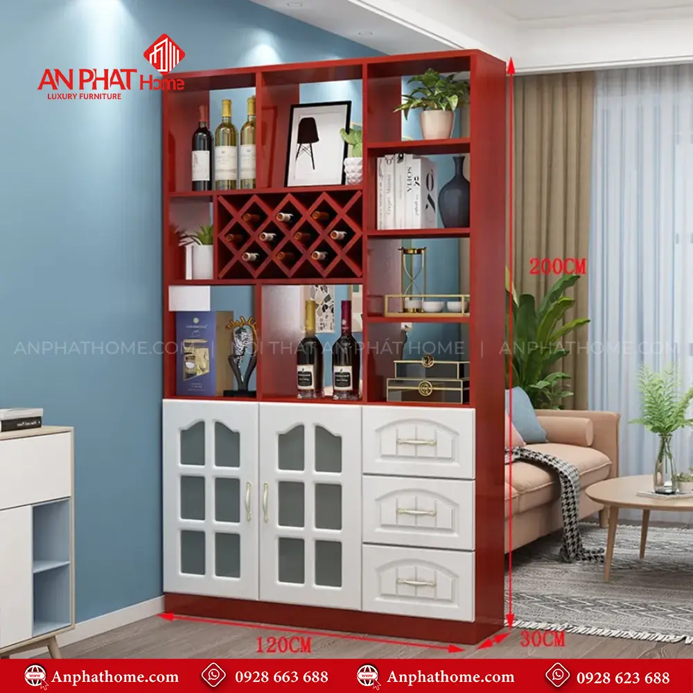 Kệ Tủ Vách Ngăn Phòng Khách Hiện Đại T-5312 9 Kệ Tủ Vách Ngăn Phòng Khách Hiện Đại T-5312