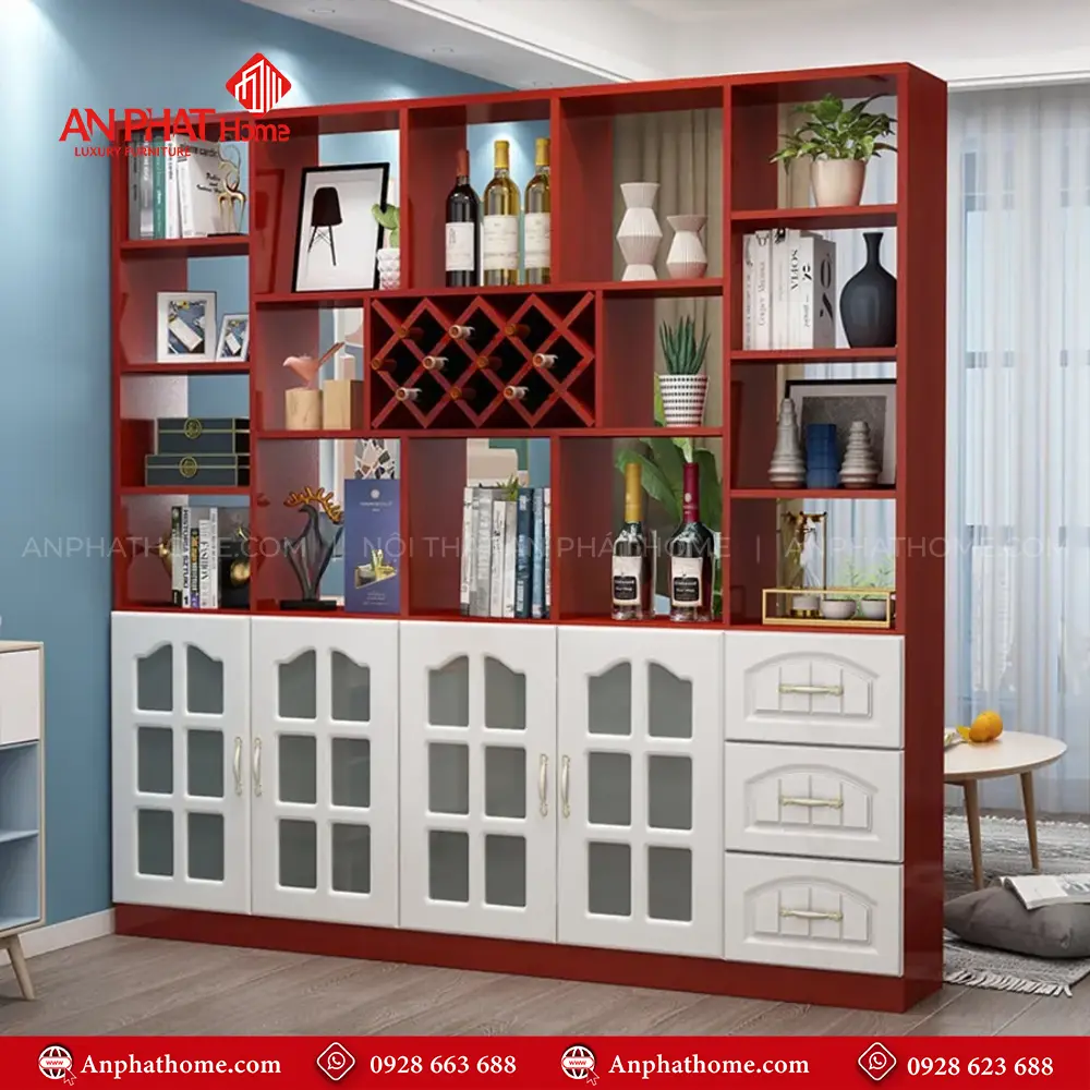 Kệ Tủ Vách Ngăn Phòng Khách Hiện Đại T-5312 7 Kệ Tủ Vách Ngăn Phòng Khách Hiện Đại T-5312