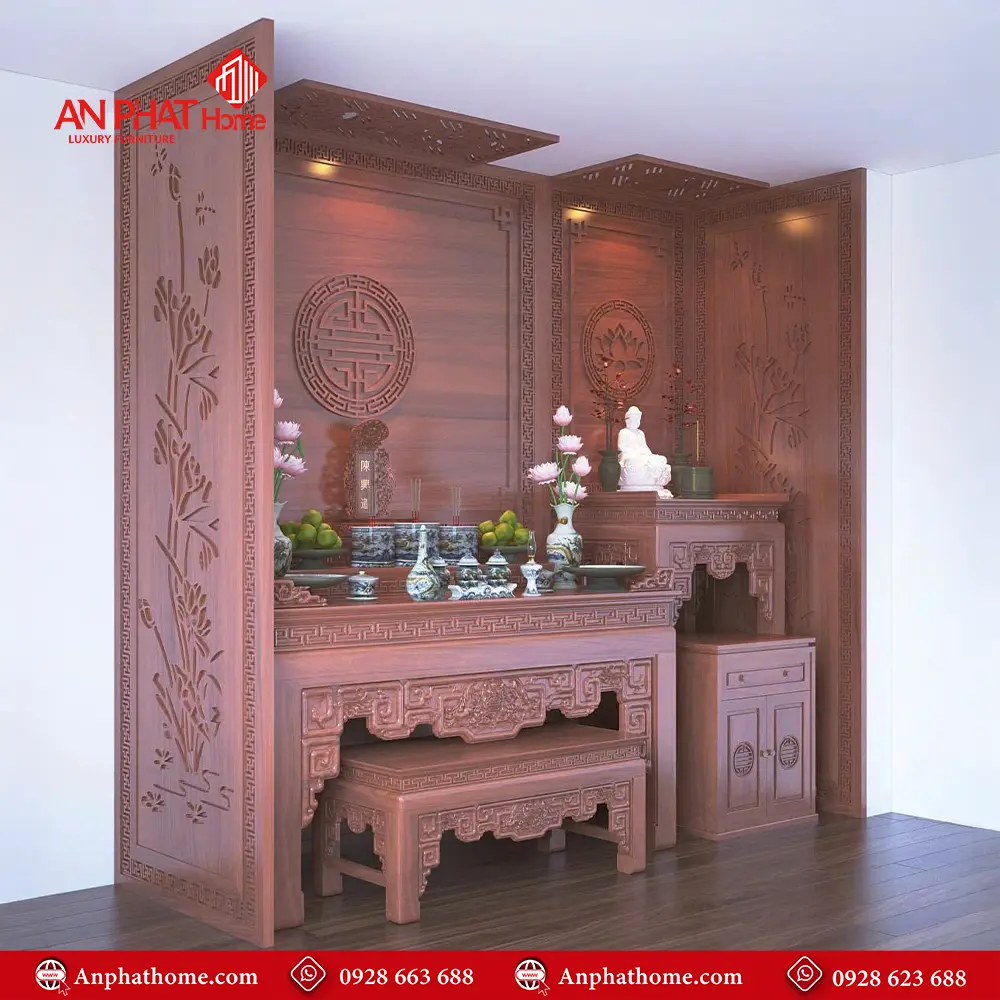 Không Gian Thờ Đẹp Kết Hợp Phật Và Gia Tiên BT-2316 5 Không Gian Thờ Đẹp Kết Hợp Phật Và Gia Tiên BT-2316