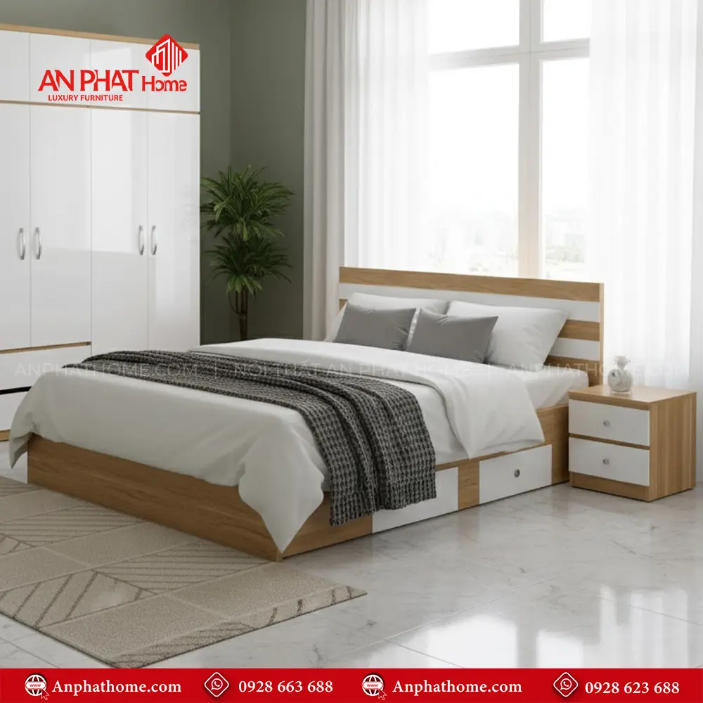 Mẫu Giường Đẹp Gỗ MDF GN-286 5 Mẫu Giường Đẹp Gỗ MDF GN-286