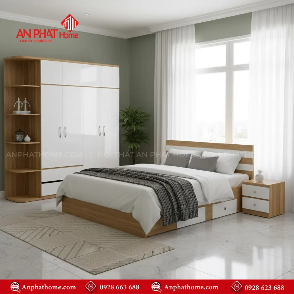 Mẫu Giường Đẹp Gỗ MDF GN-286 6 Mẫu Giường Đẹp Gỗ MDF GN-286