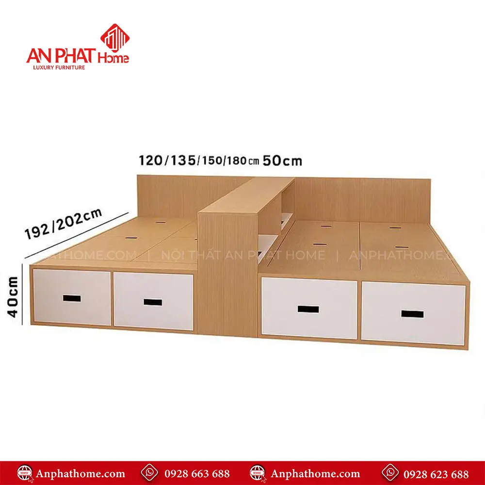 Mẫu Giường Đôi Gỗ Đẹp GN-216 14 Mẫu Giường Đôi Gỗ Đẹp GN-216