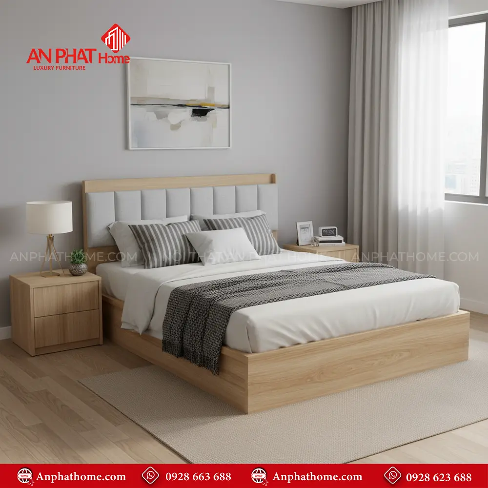 Mẫu Giường Gỗ Hiện Đại GN-256 15 Mẫu Giường Gỗ Hiện Đại GN-256