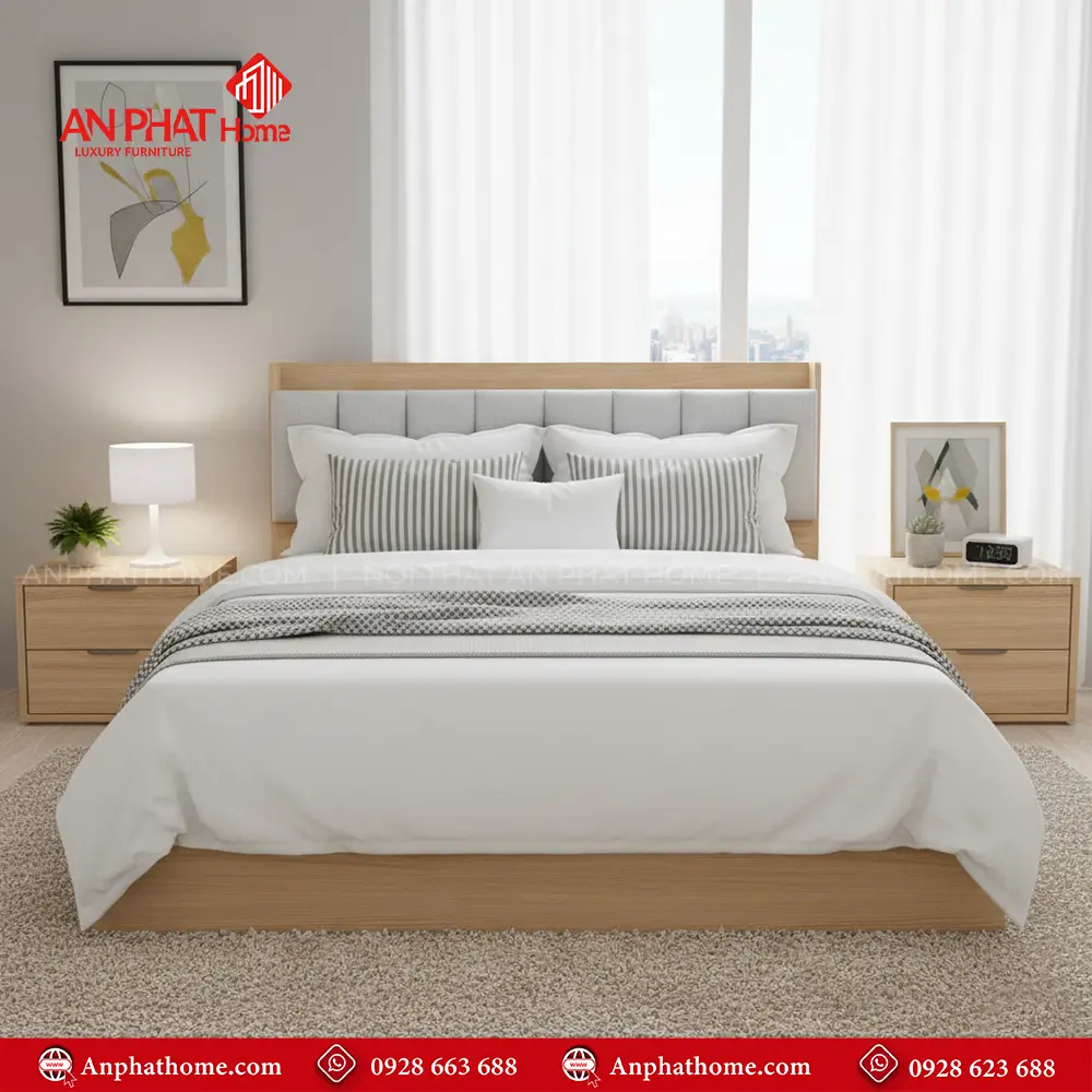 Mẫu Giường Gỗ Hiện Đại GN-256 14 Mẫu Giường Gỗ Hiện Đại GN-256