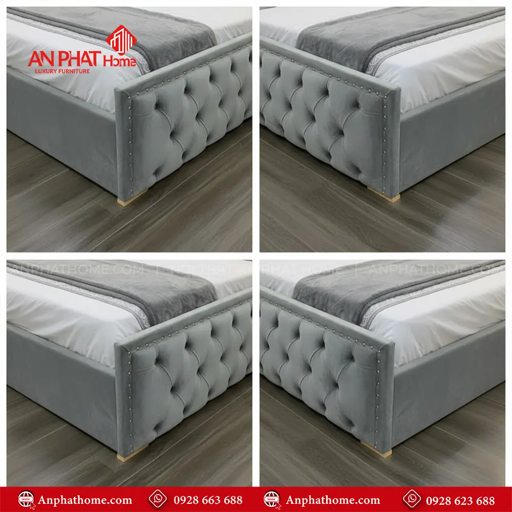 Mẫu Giường Ngủ Đẹp Bọc Nhung GN-287 9 Mẫu Giường Ngủ Đẹp Bọc Nhung GN-287