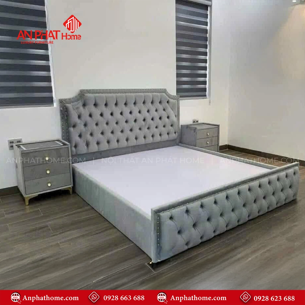 Mẫu Giường Ngủ Đẹp Bọc Nhung GN-287 7 Mẫu Giường Ngủ Đẹp Bọc Nhung GN-287
