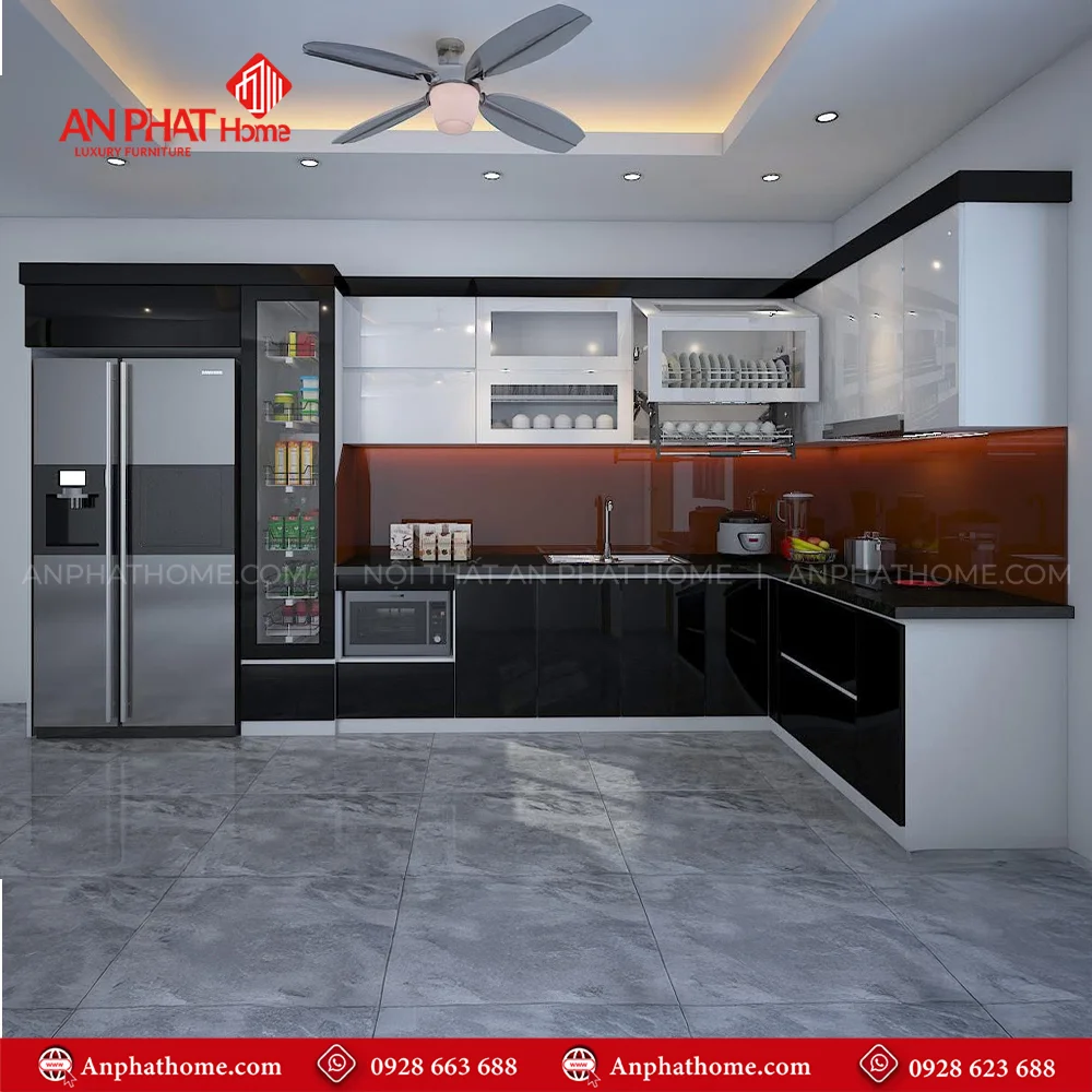 Mẫu Tủ Bếp Chữ L Thiết Kế Sang Trọng TB-911 7 Mẫu Tủ Bếp Chữ L Thiết Kế Sang Trọng TB-911 An Phát