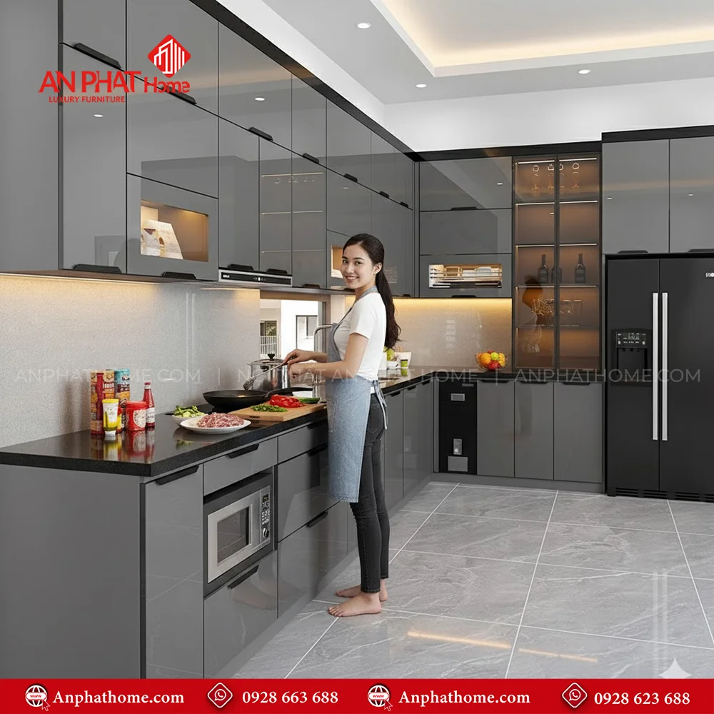 Mẫu Tủ Bếp Đẹp TB-955 8 Mẫu tủ đẹp hiện đại đẹp nhất hiện nay